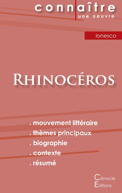 Fiche de lecture Rhinocéros de Eugène Ionesco (Analyse littéraire de référence et résumé complet) - Eugène Ionesco