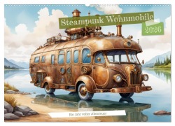 Cover-Bild zum Titel 'Steampunk Wohnmobile (Wandkalender 2026 DIN A2 quer), CALVENDO Monatskalender' von 'Mythogalaxis Mythogalaxis'