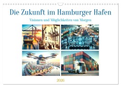 Cover-Bild zum Titel 'Die Zukunft im Hamburger Hafen: Visionen und Möglichkeiten von Morgen. (Wandkalender 2026 DIN A3 quer), CALVENDO Monatskalender' von 'Marco Warstat'