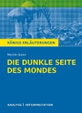 Cover-Bild zum Titel 'Die dunkle Seite des Mondes von Martin Suter. Textanalyse und Interpretation mit ausführlicher Inhaltsangabe und Abituraufgaben mit Lösungen.' von 'Martin Suter'