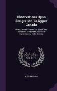 Cover-Bild zum Titel 'Observations Upon Emigration To Upper Canada' von 'Joseph Neilson'