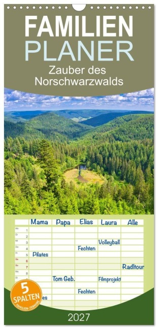 Familienplaner 2027 - Zauber des Norschwarzwalds mit 5 Spalten (Wandkalender, 21 x 45 cm) CALVENDO - Tanja Voigt