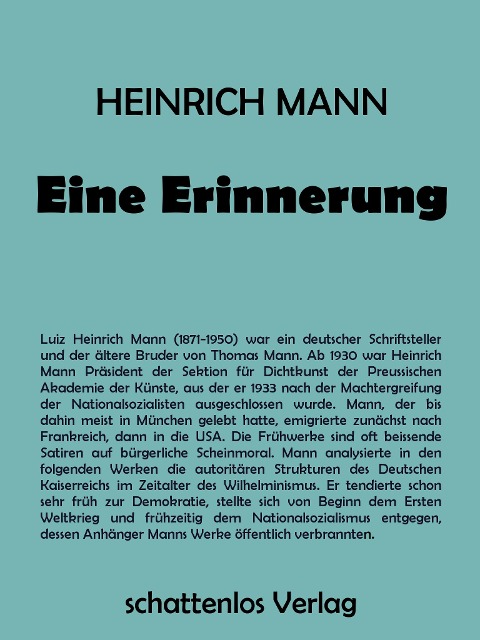 Eine Erinnerung - Heinrich Mann