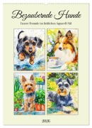 Bezaubernde Hunde. Unsere Freunde im lieblichen Aquarell-Stil (Wandkalender 2026 DIN A2 hoch), CALVENDO Monatskalender - Rose Hurley