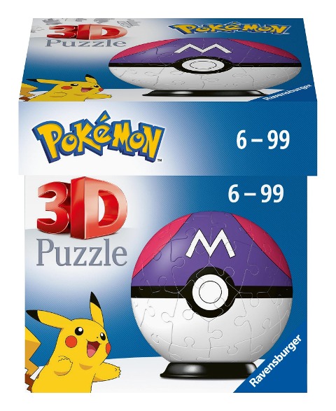 Ravensburger 3D Puzzle 11564 - Puzzle-Ball Pokémon Pokéballs - Meisterball - [EN] Master Ball - für große und kleine Pokémon Fans ab 6 Jahren - 