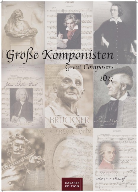 Komponisten Kalender 2027 - Musik-Kalender 21x29cm - Klassische Komponisten mit 12 Künstlerporträts - 