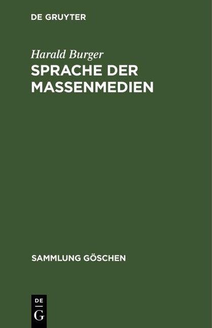 Sprache der Massenmedien - Harald Burger