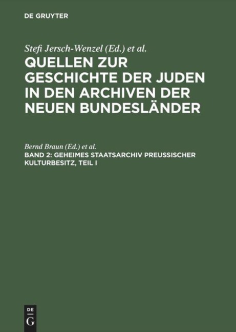 Geheimes Staatsarchiv Preußischer Kulturbesitz, Teil I - 