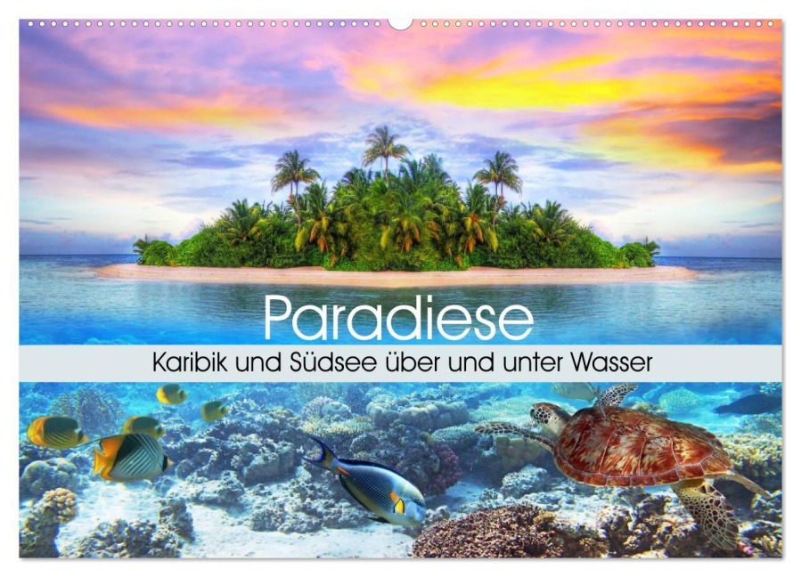 Paradiese. Karibik und Südsee über und unter Wasser (Wandkalender 2026 DIN A2 quer), CALVENDO Monatskalender - Elisabeth Stanzer
