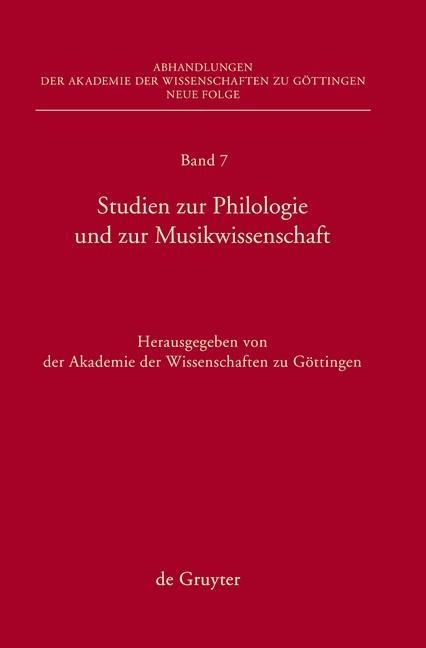Studien zur Philologie und zur Musikwissenschaft - 