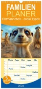Cover-Bild zum Titel 'Familienplaner 2026 - Erdmännchen - coole Typen mit 5 Spalten (Wandkalender, 21 x 45 cm) CALVENDO' von 'Peter Roder'