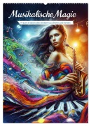 Cover-Bild zum Titel 'Musikalische Magie - Frauen in klangvollen Kleidern aus Noten und Farbe (Wandkalender 2026 DIN A2 hoch), CALVENDO Monatskalender' von 'Fotodesign Verena Scholze'