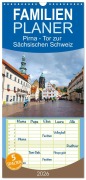 Familienplaner 2026 - Pirna - Tor zur Sächsischen Schweiz mit 5 Spalten (Wandkalender, 21 x 45 cm) CALVENDO - Gisela Kruse