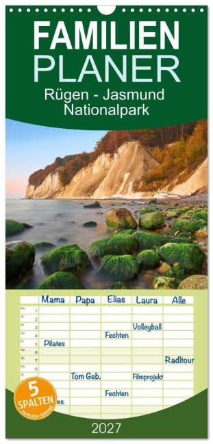 Familienplaner 2027 - Rügen - Jasmund Nationalpark mit 5 Spalten (Wandkalender, 21 x 45 cm) CALVENDO - Olaf Jürgens