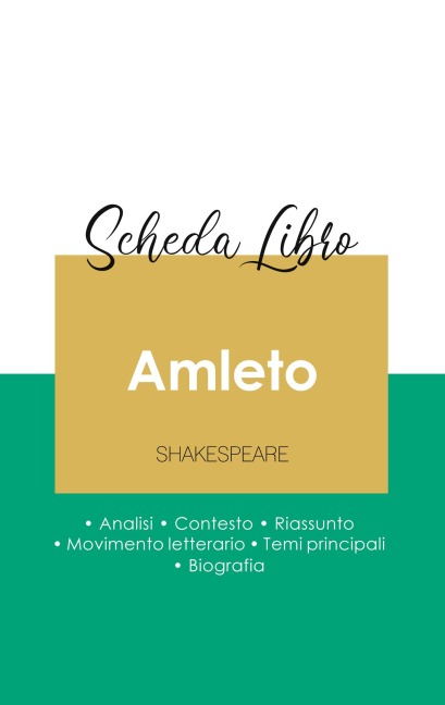 Scheda libro Amleto di Shakespeare (analisi letteraria di riferimento e riassunto completo) - Shakespeare
