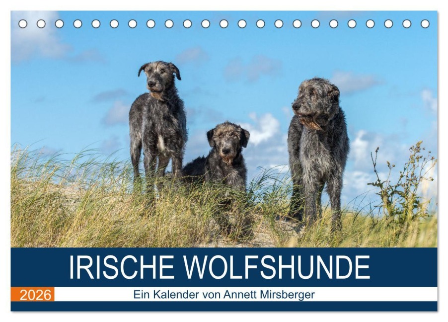 Irische Wolfshunde (Tischkalender 2026 DIN A5 quer), CALVENDO Monatskalender - Annett Mirsberger