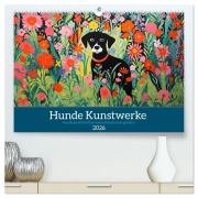 Cover-Bild zum Titel 'Hunde Kunstwerke - Hunde im Stil des Fauvismus künstlerisch gestaltet (hochwertiger Premium Wandkalender 2026 DIN A2 quer), Kunstdruck in Hochglanz' von 'HollywayArt HollywayArt'