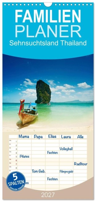 Familienplaner 2027 - Sehnsuchtsland Thailand mit 5 Spalten (Wandkalender, 21 x 45 cm) CALVENDO - Insideportugal