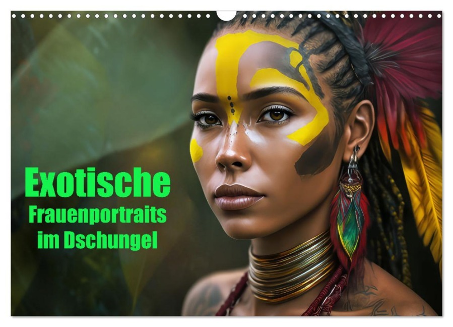 Exotische Frauenportraits im Dschungel (Wandkalender 2026 DIN A3 quer), CALVENDO Monatskalender - Liselotte Brunner-Klaus