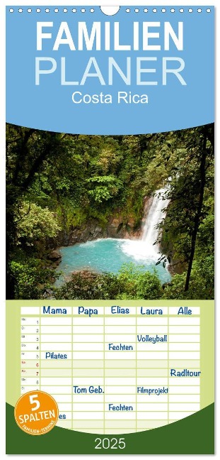 Familienplaner 2025 - Costa Rica mit 5 Spalten (Wandkalender, 21 x 45 cm) CALVENDO - Peter Schickert