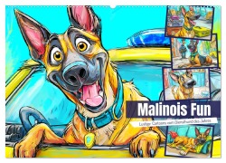 Cover-Bild zum Titel 'Malinois Fun. Lustige Cartoons vom Diensthund des Jahres! (Wandkalender 2026 DIN A2 quer), CALVENDO Monatskalender' von 'Rose Hurley'