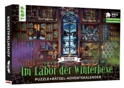 Cover-Bild zum Titel 'Puzzle-Rätsel-Adventskalender: Im Labor der Winterhexe - 24 Puzzles mit insgesamt 960 Teilen' von 'Hans Pieper'