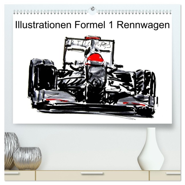 Illustrationen Formel 1 Rennwagen (hochwertiger Premium Wandkalender 2026 DIN A2 quer), Kunstdruck in Hochglanz - Gerhard Kraus