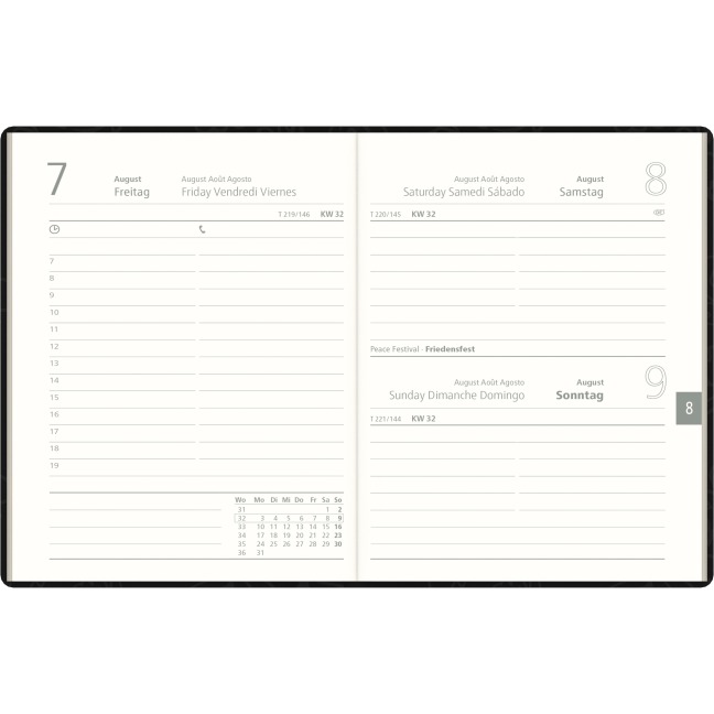 Taschenkalender Blauer Engel 1T/1S Zettler farblich sortiert - 