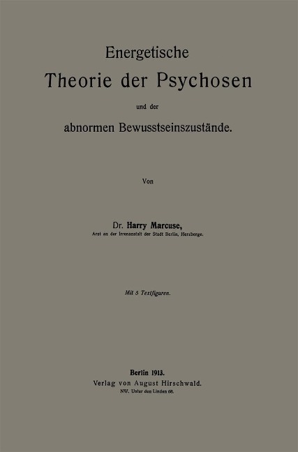 Energetische Theorie der Psychosen und der abnormen Bewusstseinszustände - Harry Marcuse
