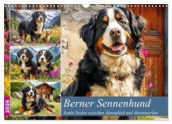 Cover-Bild zum Titel 'Berner Sennenhund. Sanfte Seelen zwischen Alpenglück und Abenteuerlust (Wandkalender 2026 DIN A3 quer), CALVENDO Monatskalender' von 'Rose Hurley'