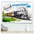 Eisenbahn Kreativ Ausmalkalender und Planer für Kinden (hochwertiger Premium Wandkalender 2024 DIN A2 quer), Kunstdruck in Hochglanz - Anja Frost