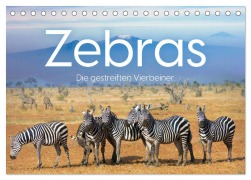 Cover-Bild zum Titel 'Zebras - Die gestreiften Vierbeiner. (Tischkalender 2026 DIN A5 quer), CALVENDO Monatskalender' von 'M. Scott'