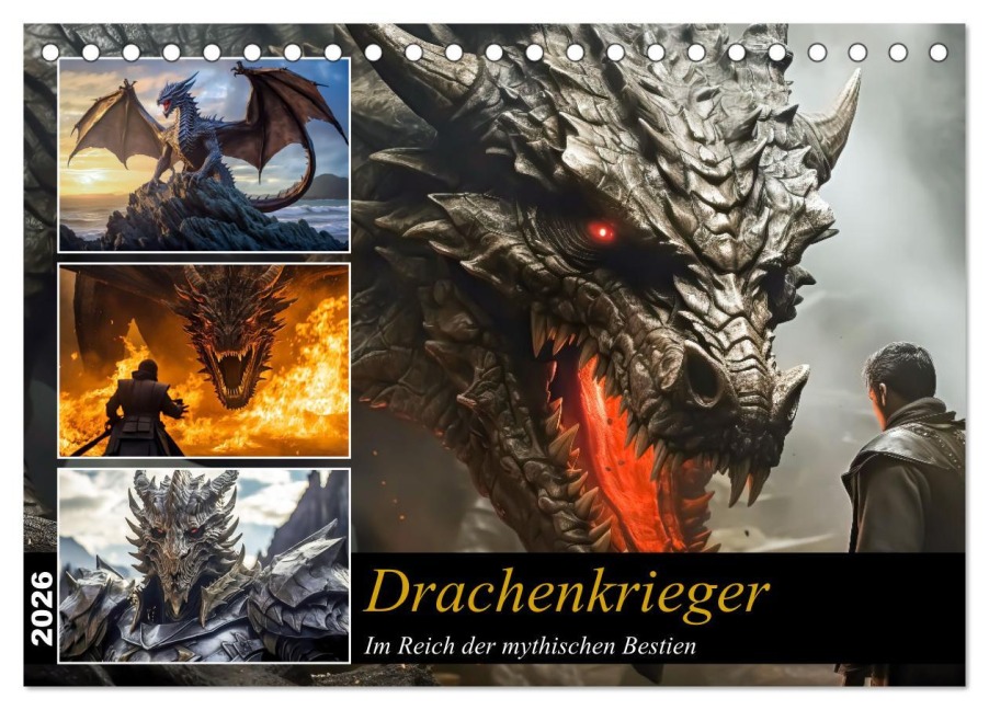 Drachenkrieger (Tischkalender 2026 DIN A5 quer), CALVENDO Monatskalender - Sven Melisch