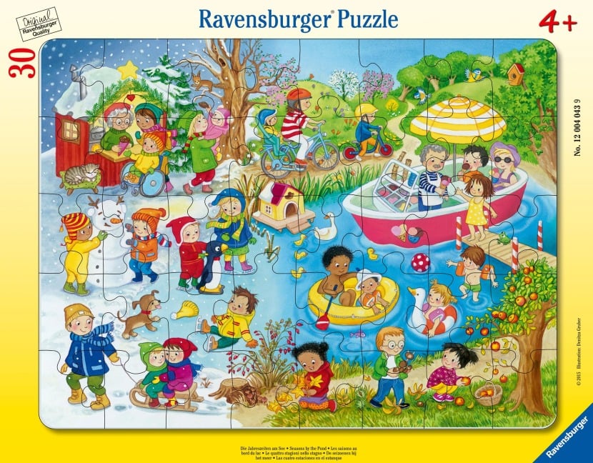 Kinderpuzzle 40 Teile - Die Jahreszeiten am See - 