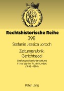 Cover-Bild zum Titel 'Zeitungsrubrik: Gerichtssaal' von 'Stefanie Loroch'