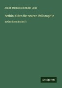 Cover-Bild zum Titel 'Zerbin; Oder die neuere Philosophie' von 'Jakob Michael Reinhold Lenz'