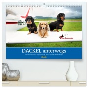 Cover-Bild zum Titel 'Dackel unterwegs (hochwertiger Premium Wandkalender 2026 DIN A2 quer), Kunstdruck in Hochglanz' von 'Dackelzauber Dackelzauber'