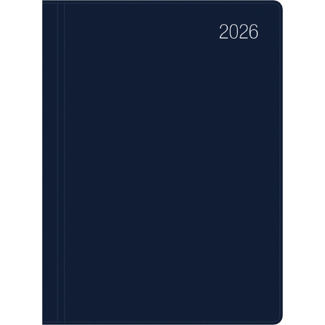 Taschenkalender blau 2026 - Bürokalender 10,2x14,2 - 1 Woche auf 2 Seiten - flexibler Kunststoffeinband - Notizheft - Wochenkalender - 640-1015 - 