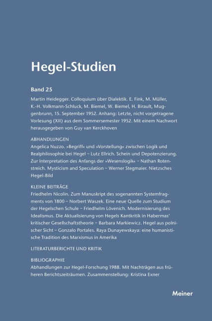 Hegel-Studien / Hegel-Studien Band 25 (1990) - 