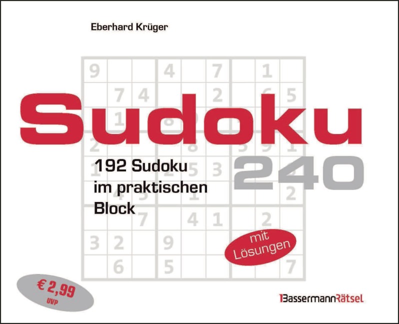 Sudokublock 240 (5 Exemplare à 2,99 EUR) - Eberhard Krüger