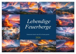 Cover-Bild zum Titel 'Lebendige Feuerberge - Fantastisch durch eine KI in Szene gesetzt (Wandkalender 2026 DIN A2 quer), CALVENDO Monatskalender' von 'Steffen Gierok-Latniak'