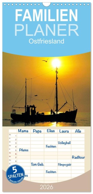 Familienplaner 2026 - Ostfriesland mit 5 Spalten (Wandkalender, 21 x 45 cm) CALVENDO - McPHOTO Boyungs Großmann Steinkamp