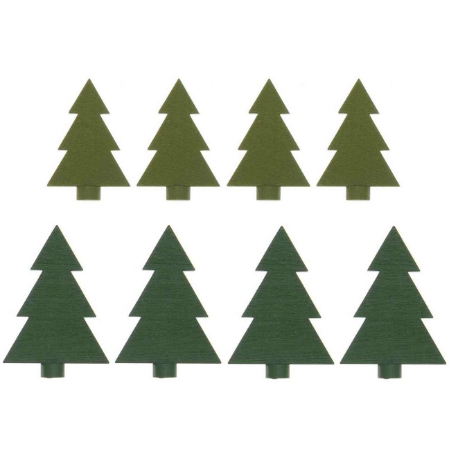 Holzfiguren für Adventskranz, Tanne grün, - 