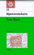 Cover-Bild zum Titel 'DAV Alpenvereinskarte 33 Tuxer Alpen 1 : 50 000 Wegmarkierung' von ''