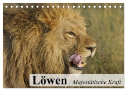 Cover-Bild zum Titel 'Löwen. Majestätische Kraft (Tischkalender 2026 DIN A5 quer), CALVENDO Monatskalender' von 'Elisabeth Stanzer'