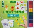 Cover-Bild zum Titel 'Fingerstempeln. Bastelblock mit Stempelfarbe' von 'Pia Pedevilla'