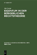 Cover-Bild zum Titel 'Eigentum in der Bürgerlichen Rechtstheorie' von 'Ján Lazar'