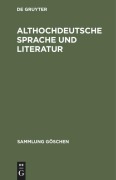 Cover-Bild zum Titel 'Althochdeutsche Sprache und Literatur' von ''