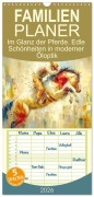 Cover-Bild zum Titel 'Familienplaner 2026 - Im Glanz der Pferde. Edle Schönheiten in moderner Öloptik mit 5 Spalten (Wandkalender, 21 x 45 cm) CALVENDO' von 'Rose Hurley'