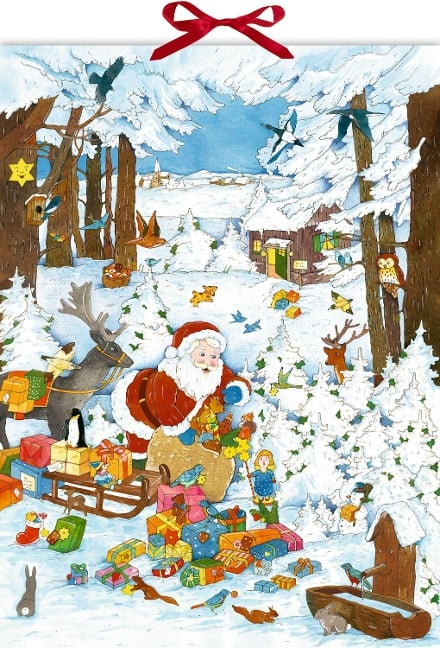 Wand-Adventskalender - Bescherung im Winterwald - 